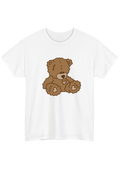 Teddy Bear White Tee - Puff Berry