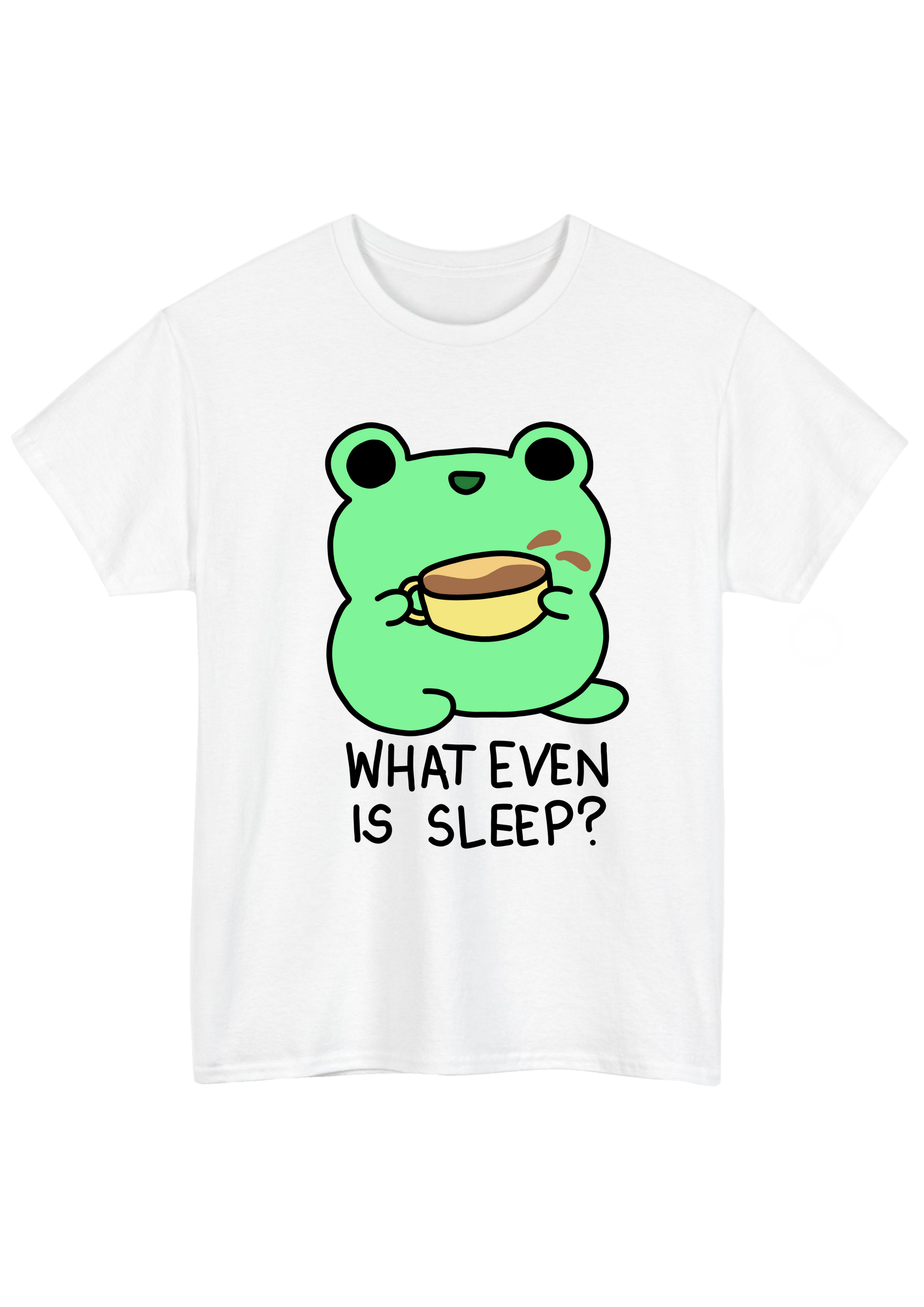 Caffeinated Frog White Tee - Puff Berry