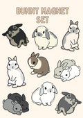 Bunny Magnet Set - Puff Berry