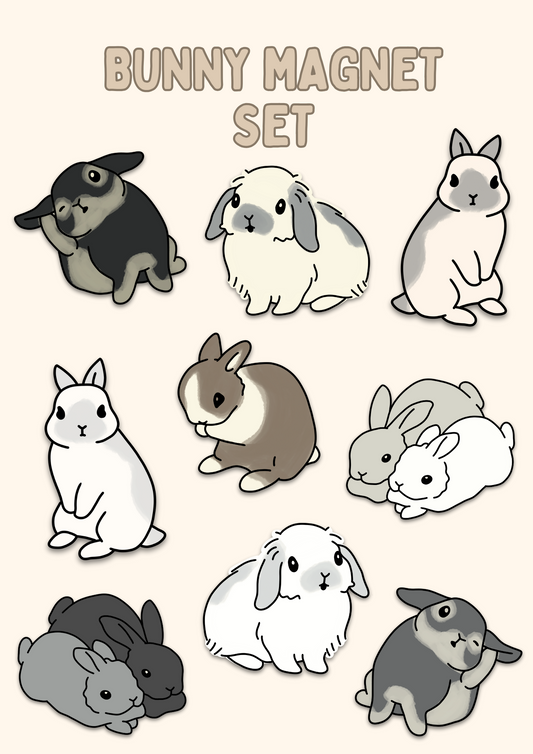 Bunny Magnet Set - Puff Berry