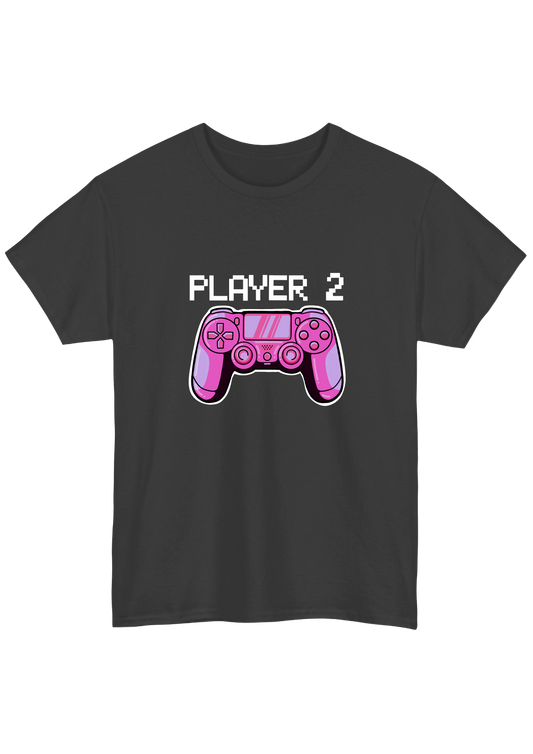 Player 2 Charcoal Tee - Puff Berry