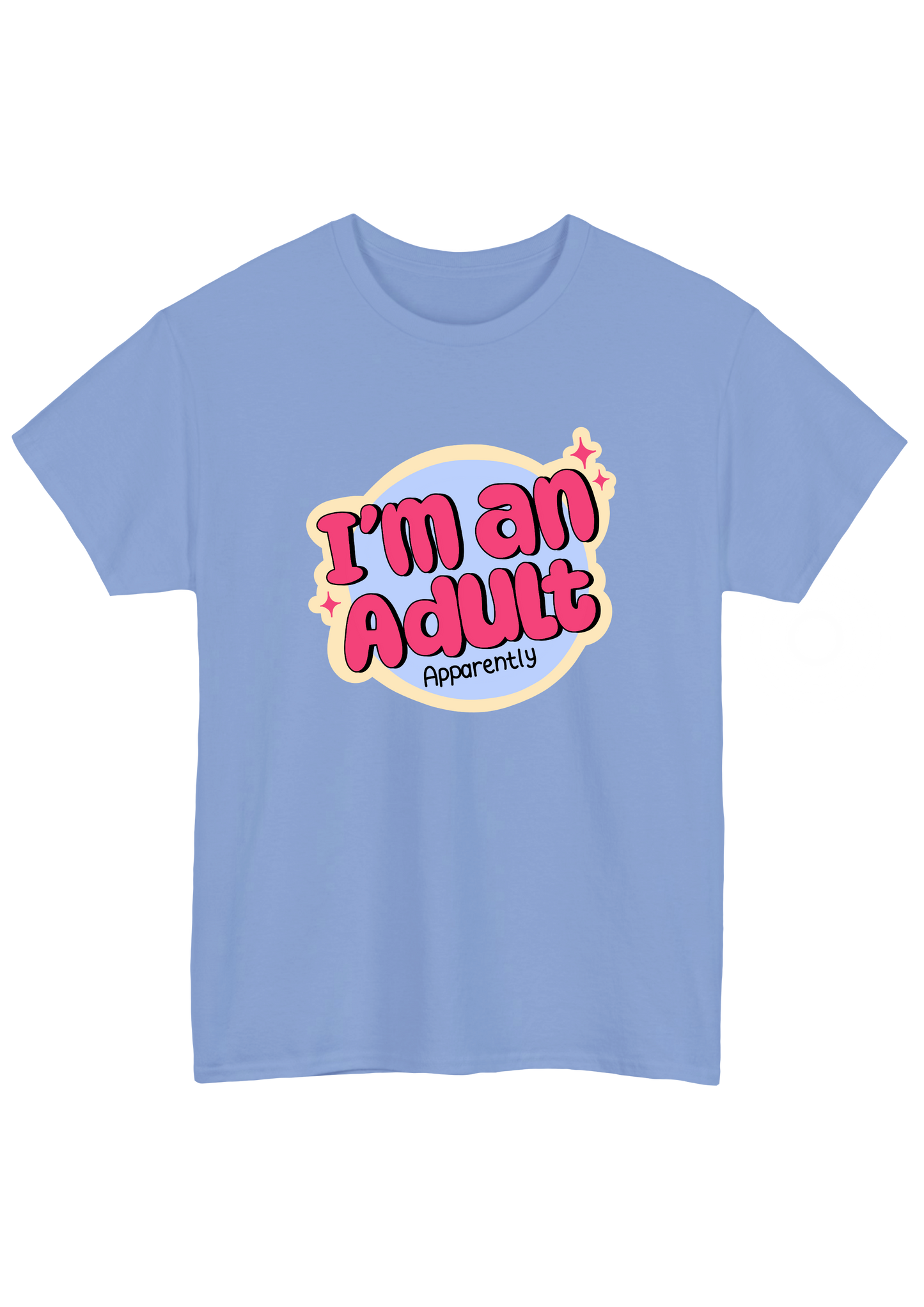 I'm An Adult Blue Tee - Puff Berry