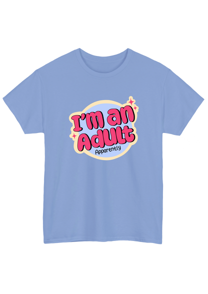 I'm An Adult Blue Tee - Puff Berry