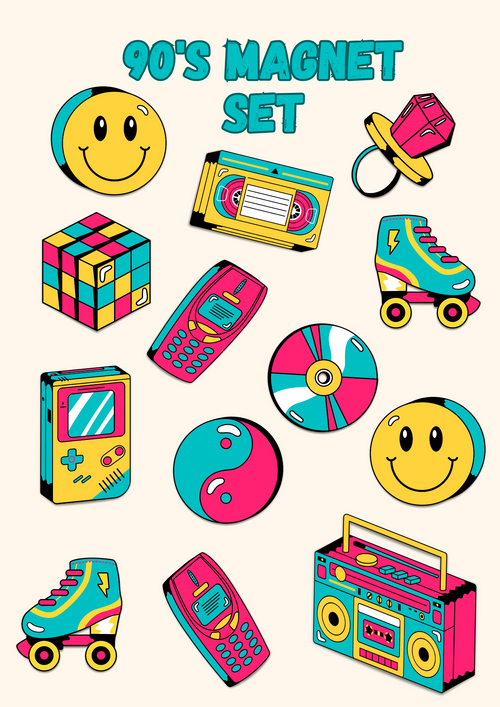 90's Magnet Set - Puff Berry