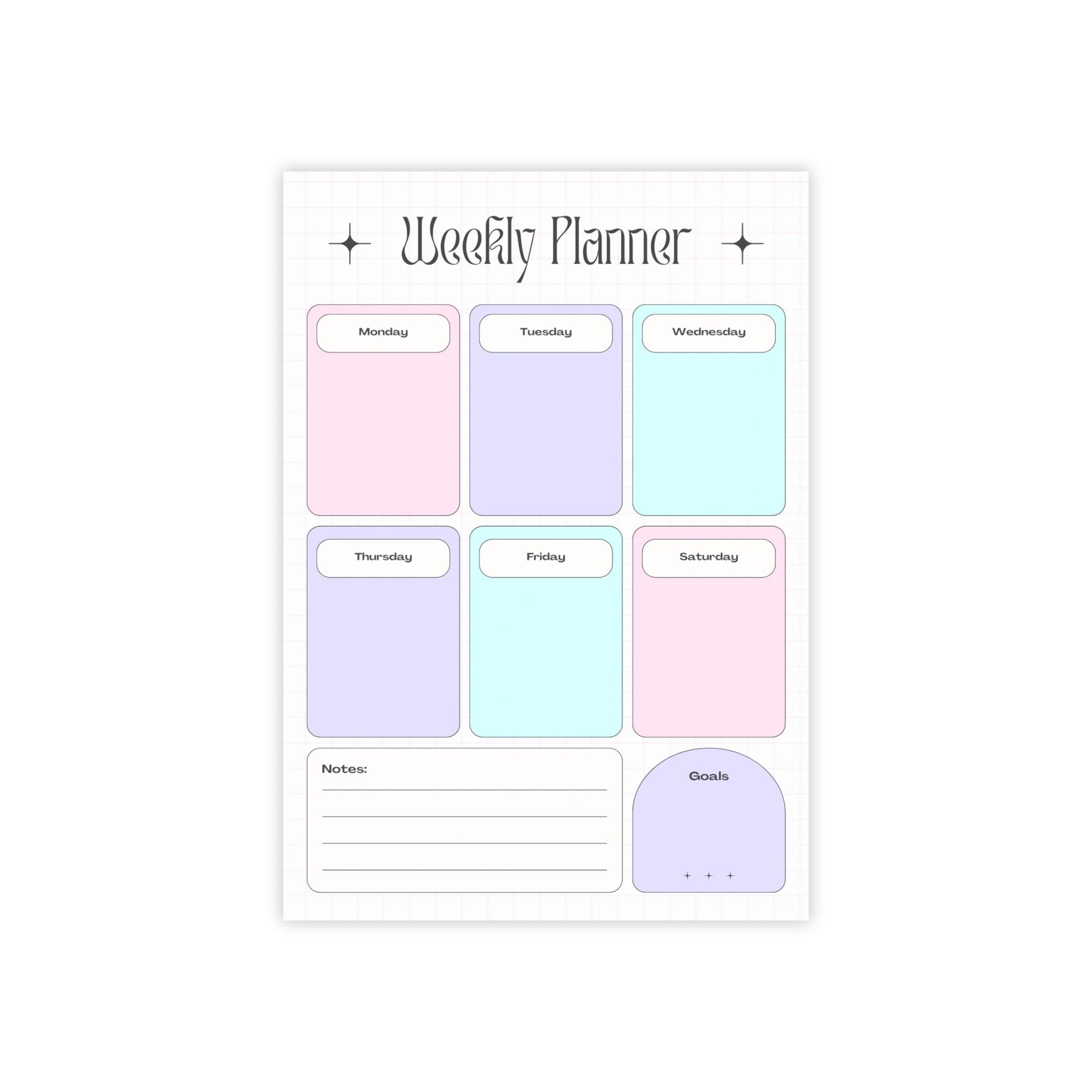 Pastel Weekly Planner A4 - Puff Berry
