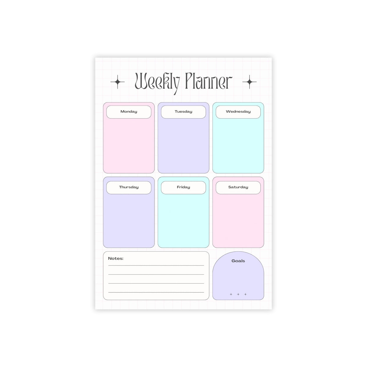 Pastel Weekly Planner A4 - Puff Berry