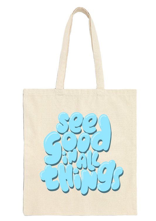 See Good in All Things Tote Bag - Puff Berry