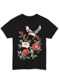 Floral Black Tee - Puff Berry