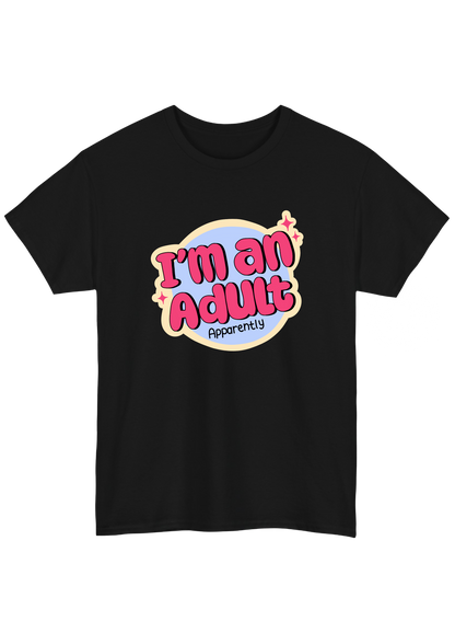 I'm An Adult Black Tee