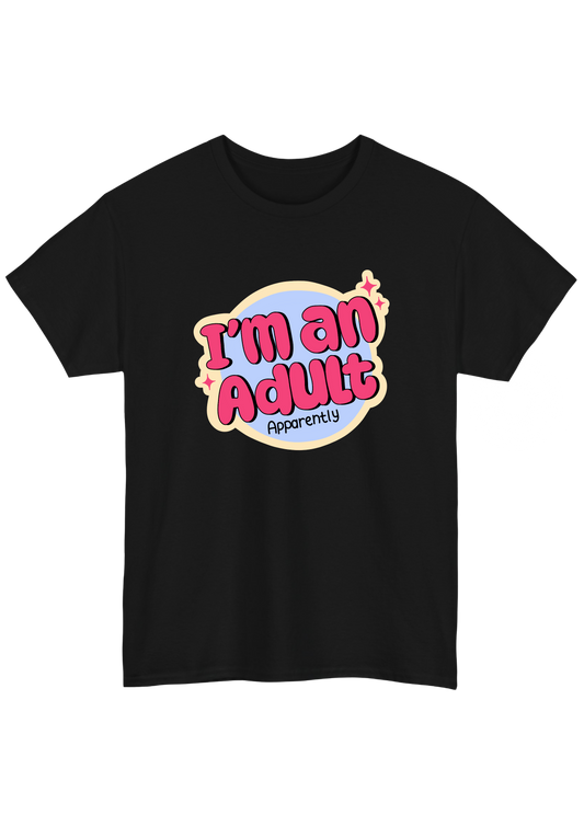 I'm An Adult Black Tee