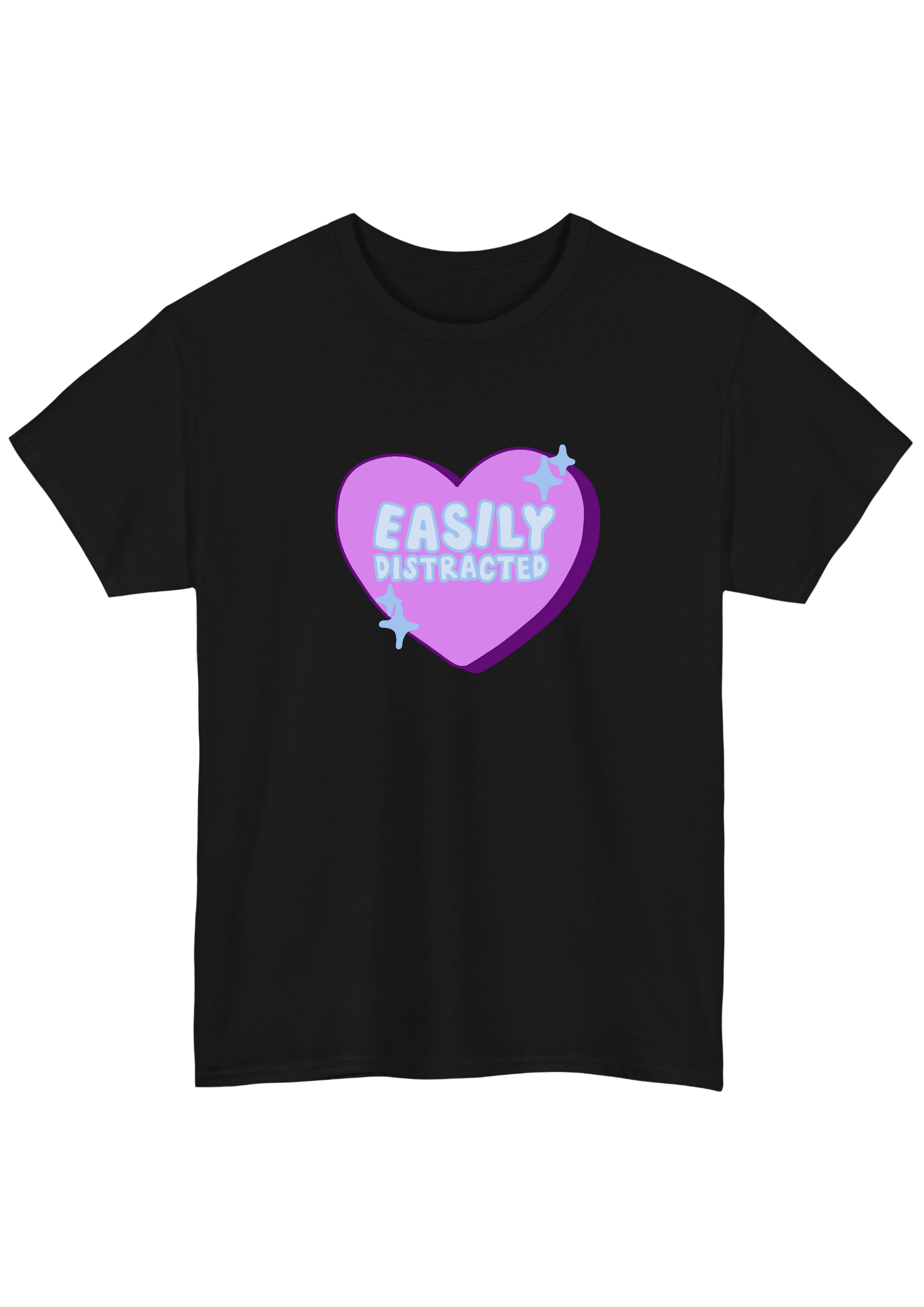 Easily Distracted Black Tee
