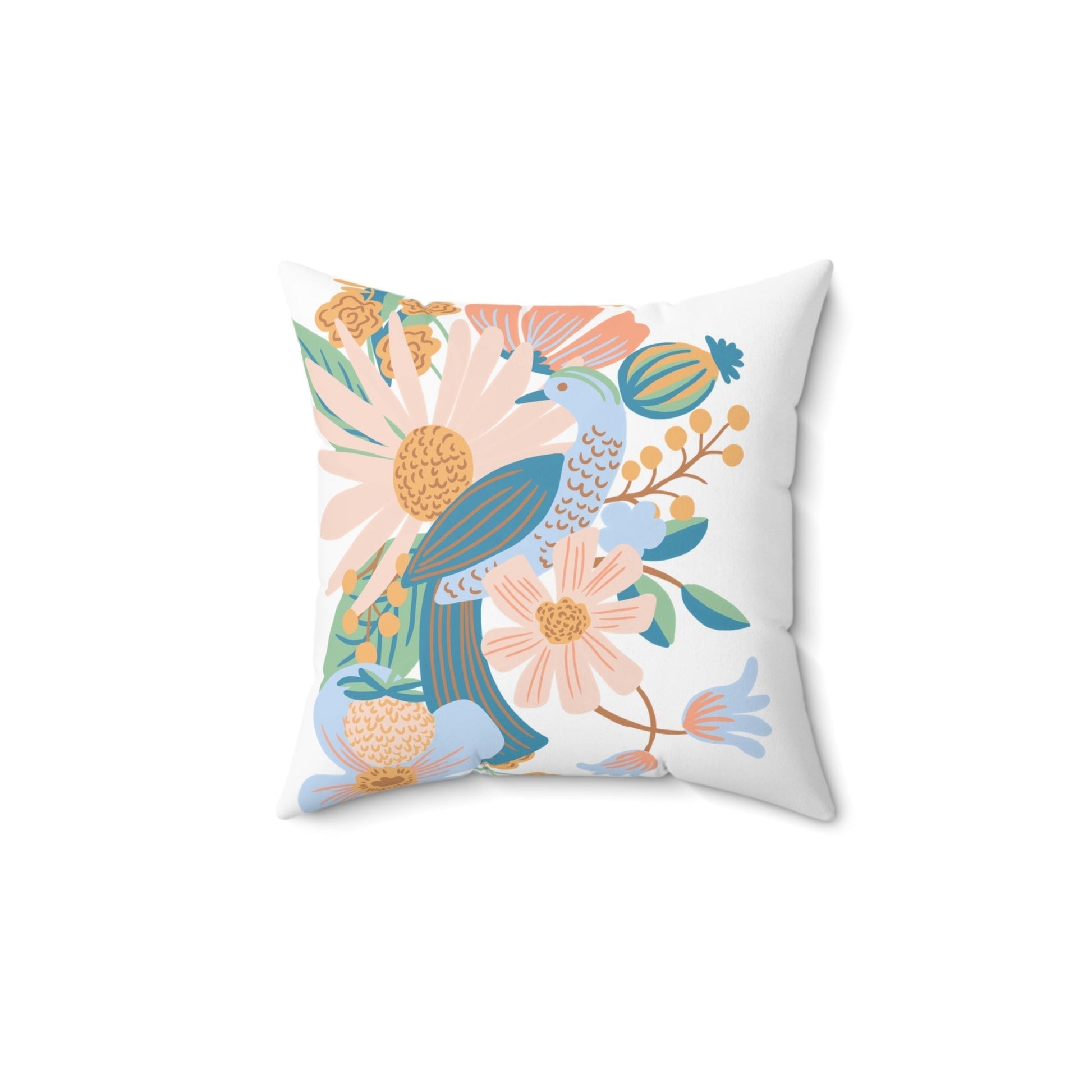 Peacock Pillow - Puff Berry