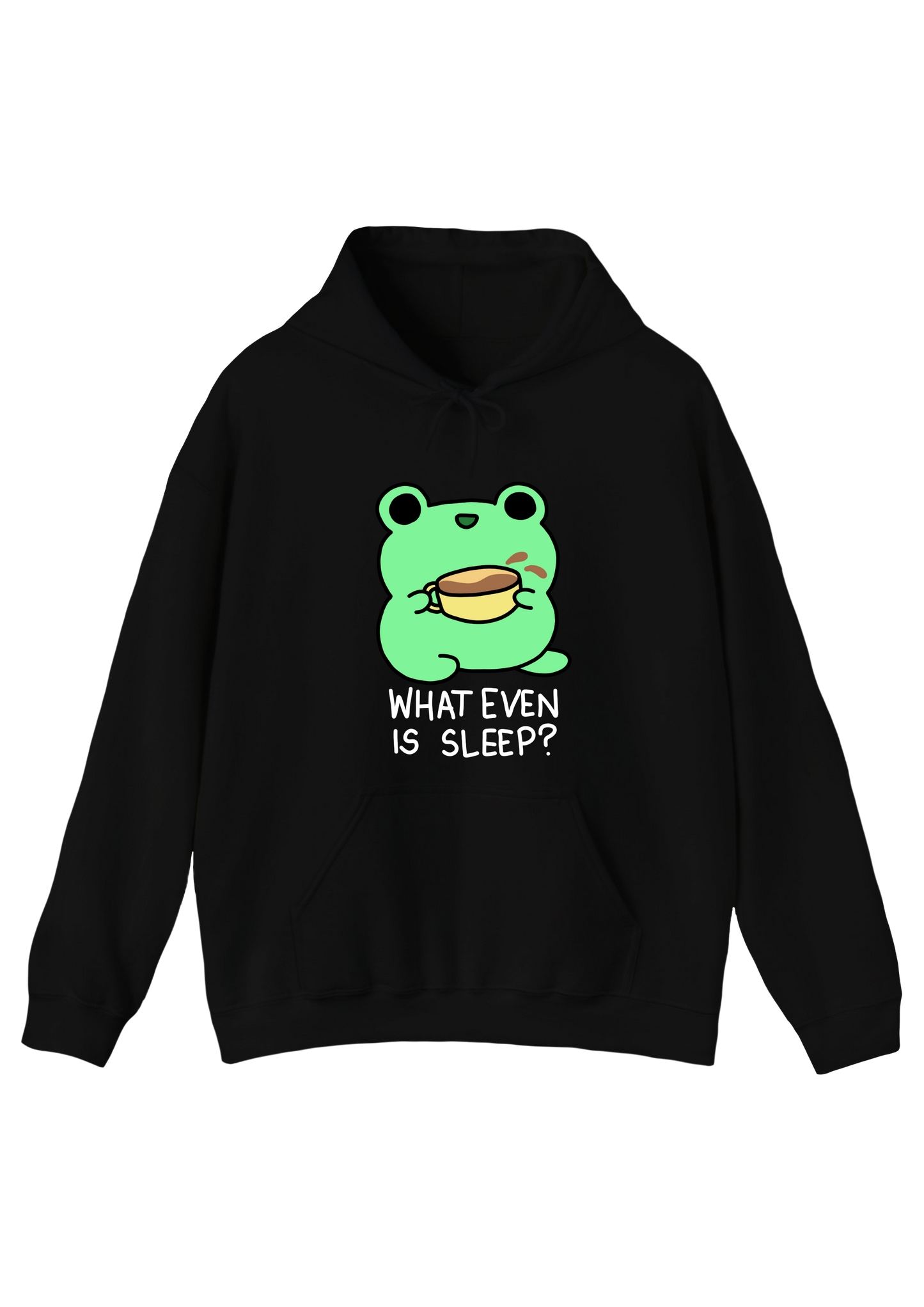 Caffeinated Frog Black Hoodie