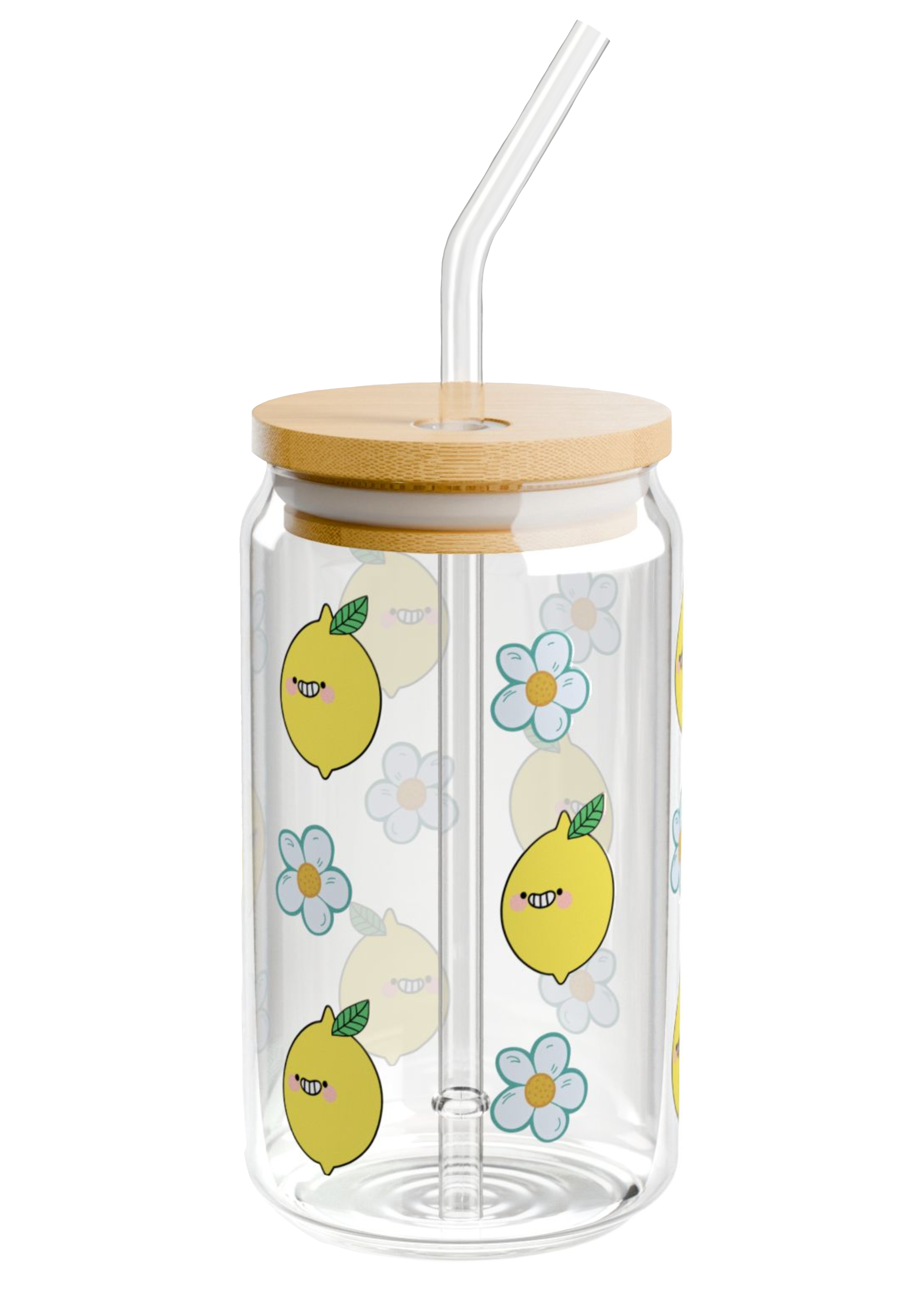 Lemon Glass Mug with Lid