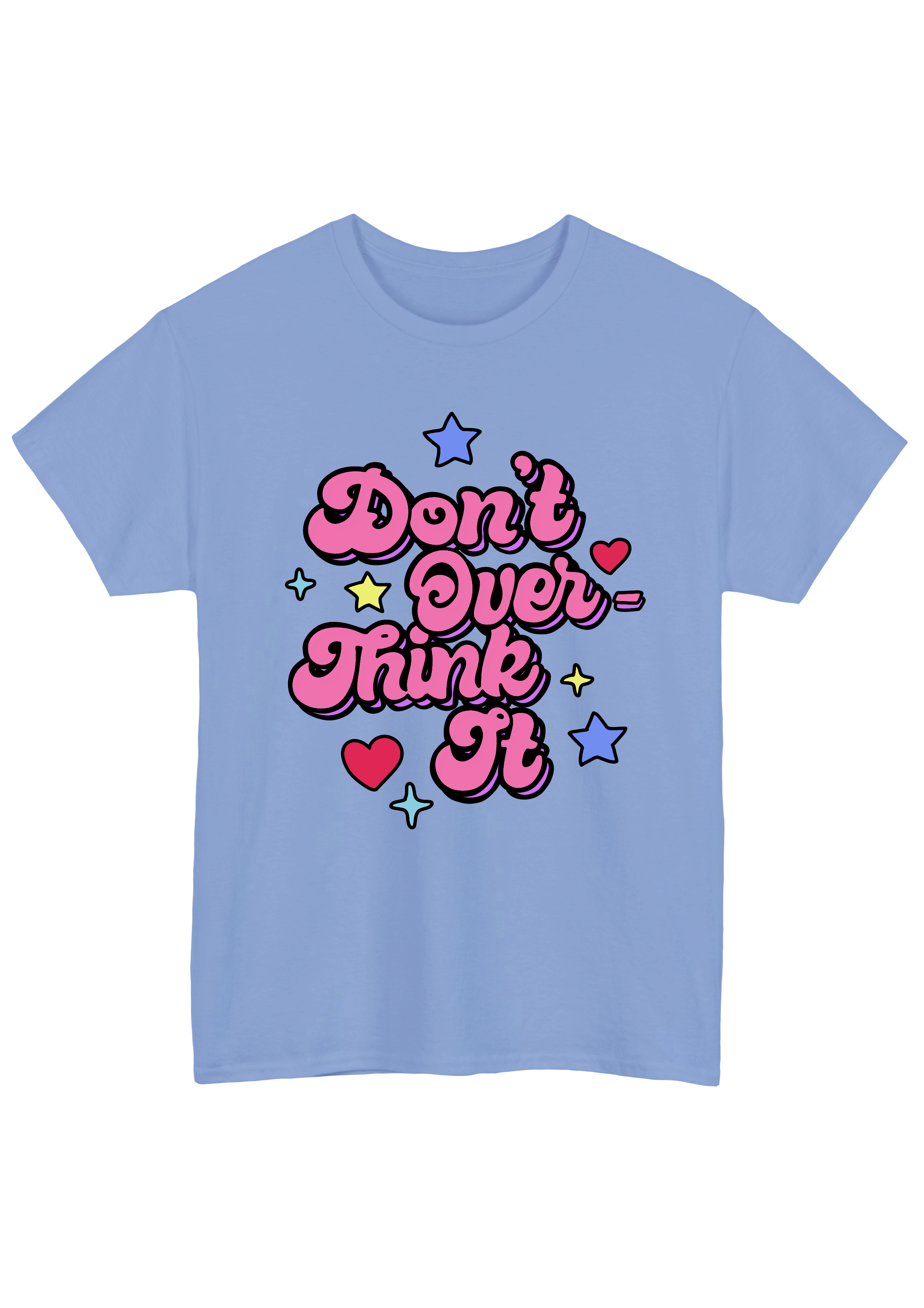 Don't Overthink It Blue Tee - Puff Berry