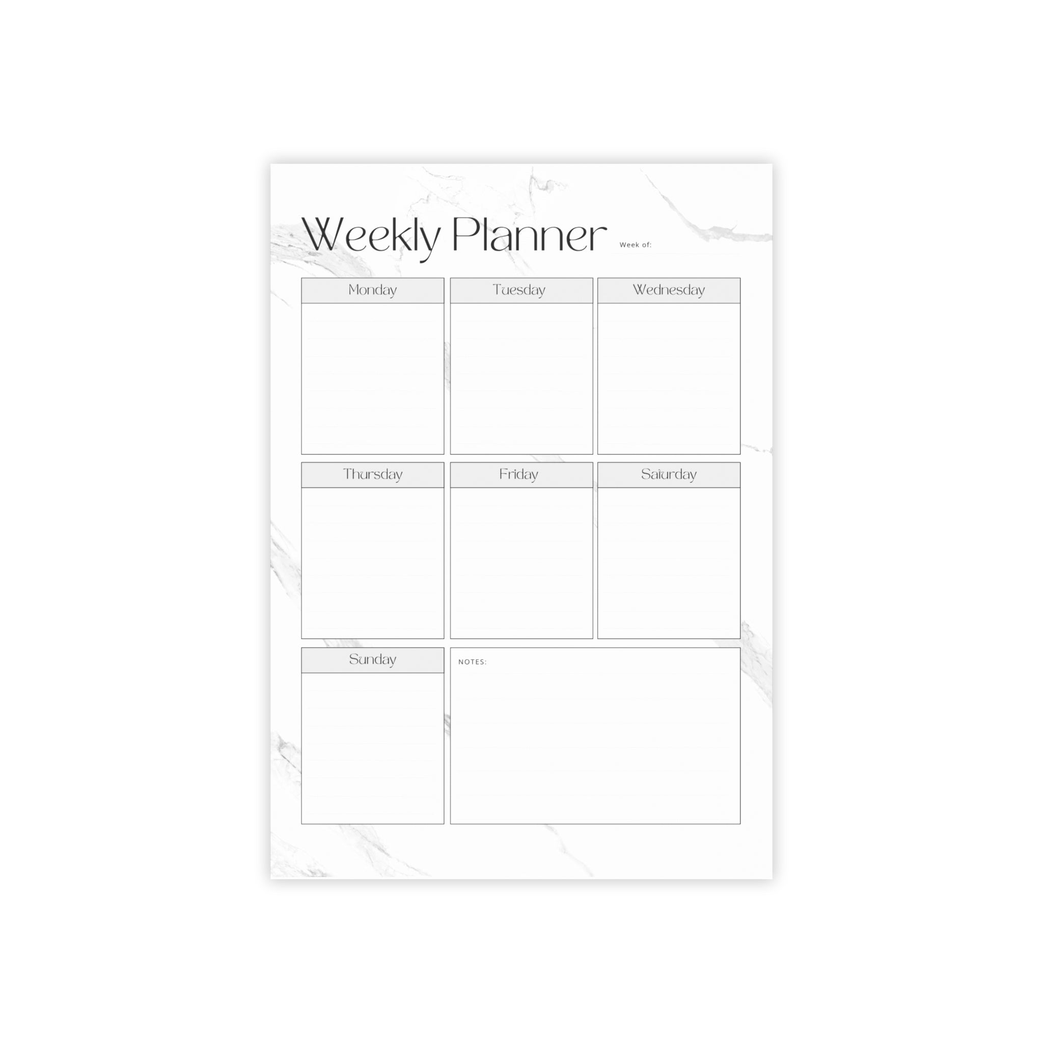 Marble Weekly Planner A4