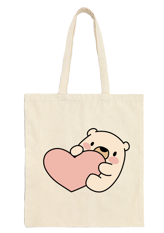 Bear Tote Bag - Puff Berry