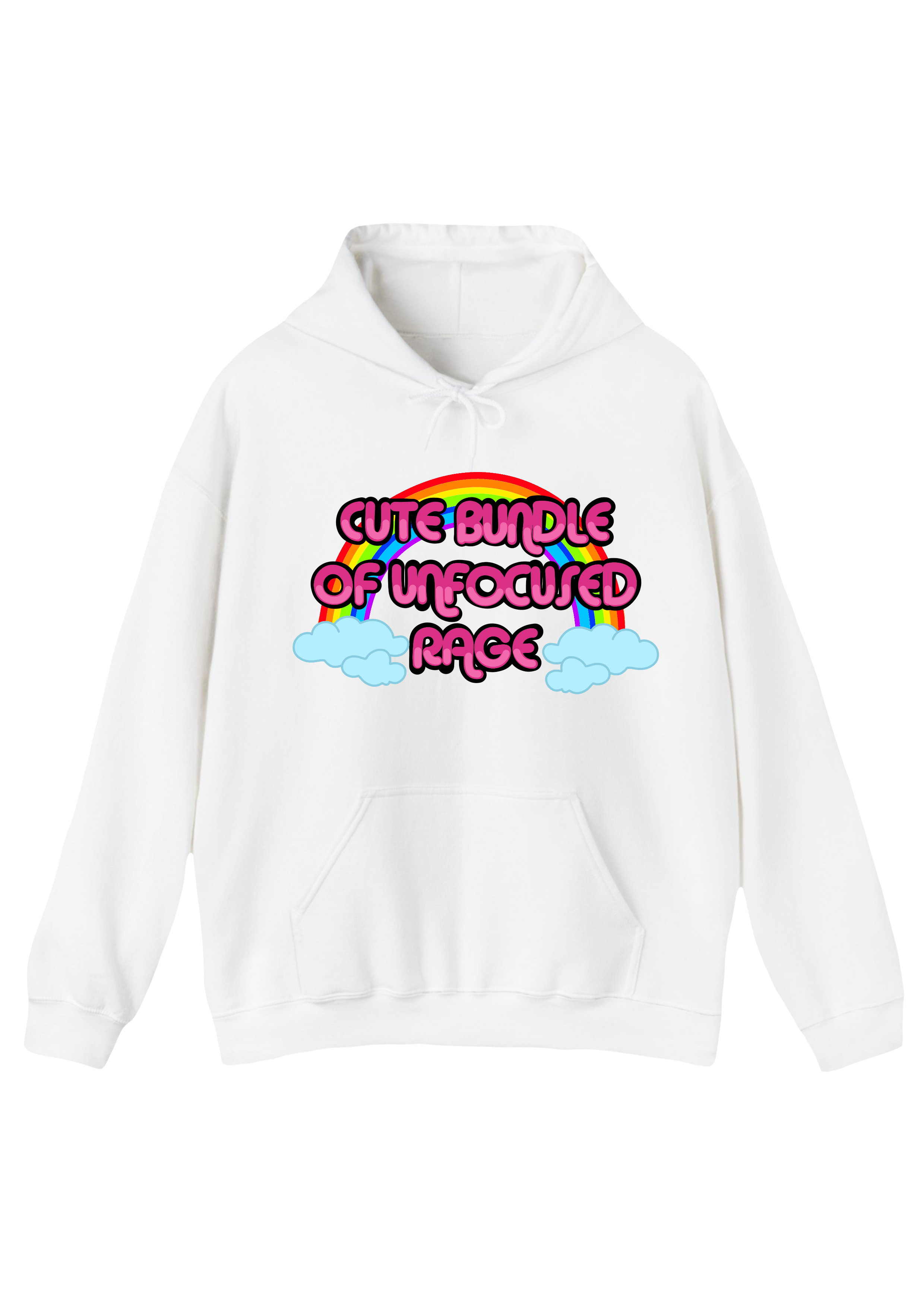 Unfocused Rage White Hoodie